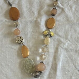 Chic Beaded Necklace with Gold and Silver Accents